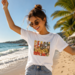 Beach Vibes Tişört Beyaz