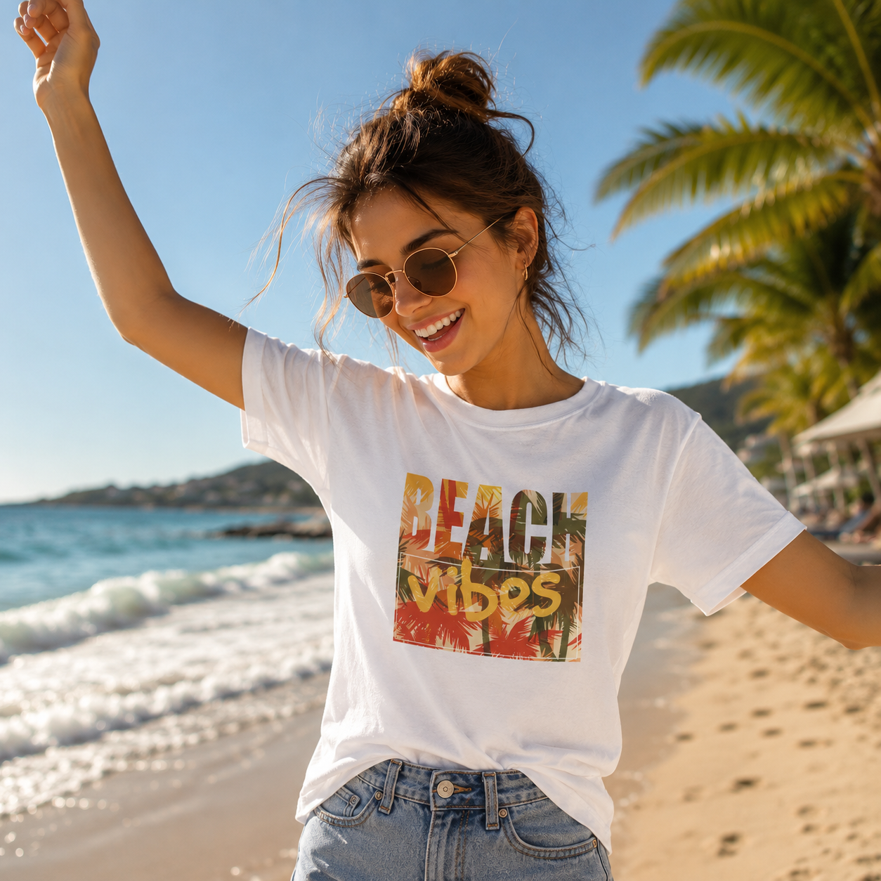 beach-vibes-1 Beach Vibes Tişört Beyaz - Görsel 1